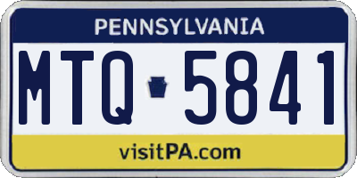 PA license plate MTQ5841