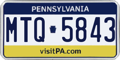 PA license plate MTQ5843
