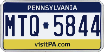 PA license plate MTQ5844