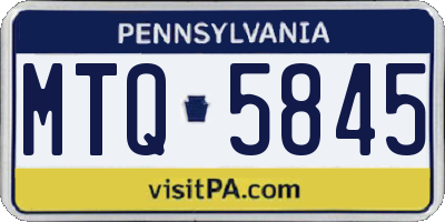 PA license plate MTQ5845