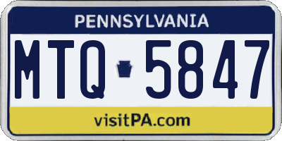 PA license plate MTQ5847