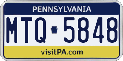 PA license plate MTQ5848