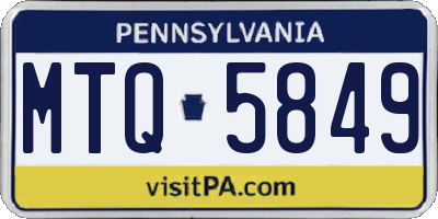 PA license plate MTQ5849