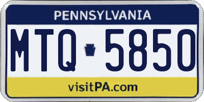 PA license plate MTQ5850