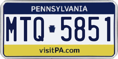 PA license plate MTQ5851