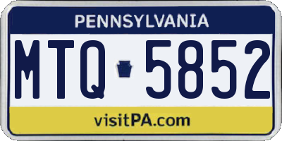 PA license plate MTQ5852