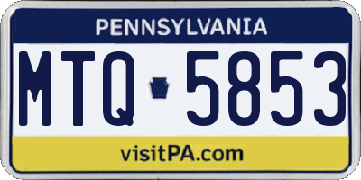 PA license plate MTQ5853
