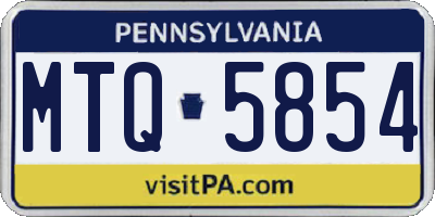 PA license plate MTQ5854