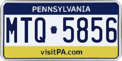 PA license plate MTQ5856