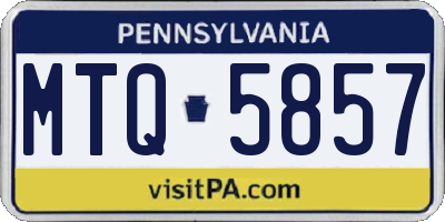 PA license plate MTQ5857