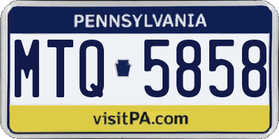 PA license plate MTQ5858