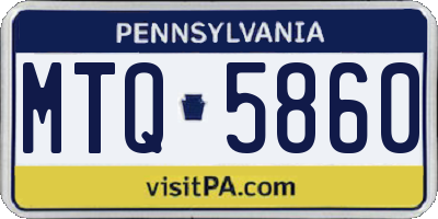 PA license plate MTQ5860