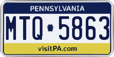 PA license plate MTQ5863