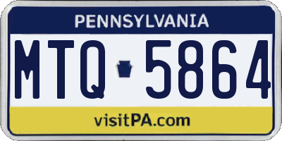 PA license plate MTQ5864
