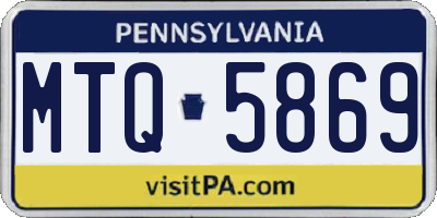 PA license plate MTQ5869