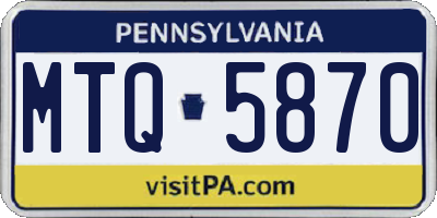 PA license plate MTQ5870