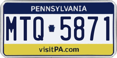 PA license plate MTQ5871