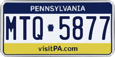 PA license plate MTQ5877