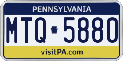 PA license plate MTQ5880