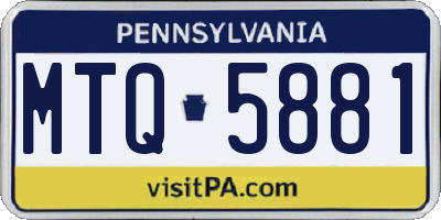 PA license plate MTQ5881