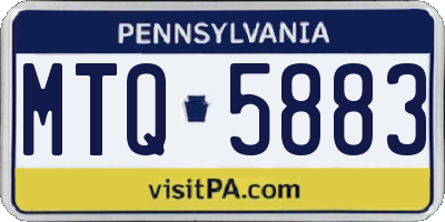 PA license plate MTQ5883