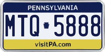 PA license plate MTQ5888