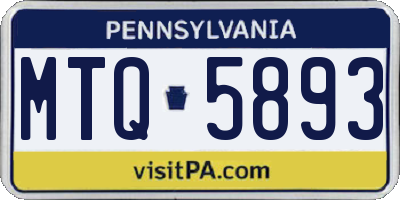 PA license plate MTQ5893