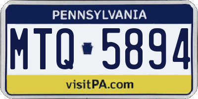 PA license plate MTQ5894