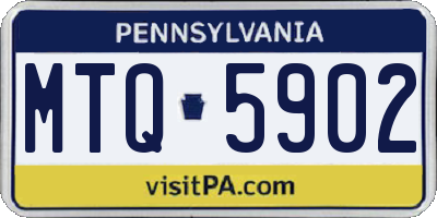 PA license plate MTQ5902