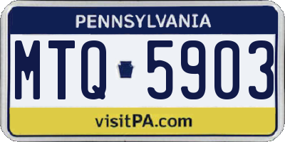 PA license plate MTQ5903