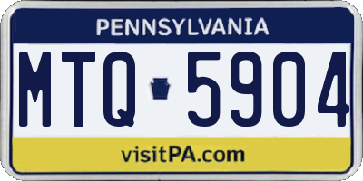 PA license plate MTQ5904