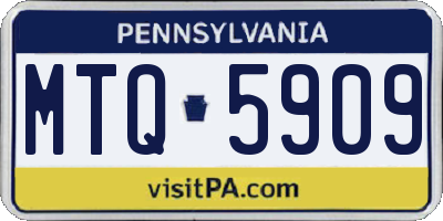 PA license plate MTQ5909
