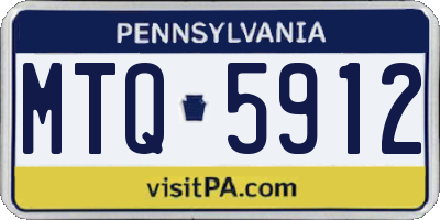 PA license plate MTQ5912