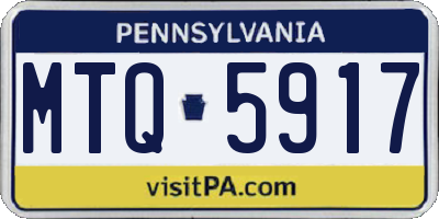 PA license plate MTQ5917