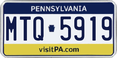 PA license plate MTQ5919
