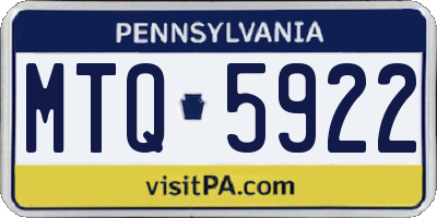 PA license plate MTQ5922