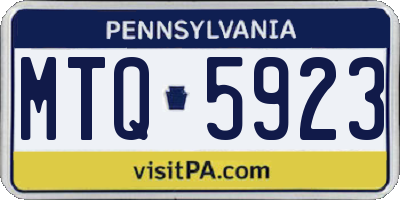 PA license plate MTQ5923