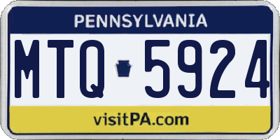 PA license plate MTQ5924