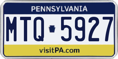 PA license plate MTQ5927