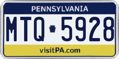 PA license plate MTQ5928