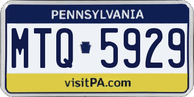 PA license plate MTQ5929