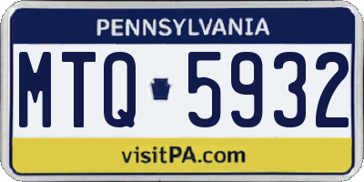 PA license plate MTQ5932