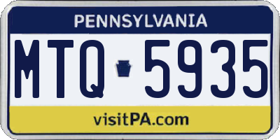 PA license plate MTQ5935