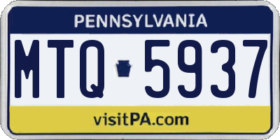 PA license plate MTQ5937
