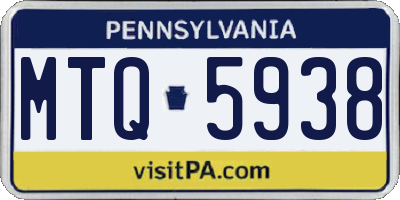 PA license plate MTQ5938