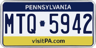 PA license plate MTQ5942