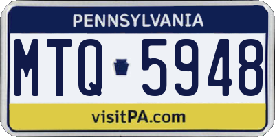 PA license plate MTQ5948
