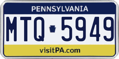 PA license plate MTQ5949