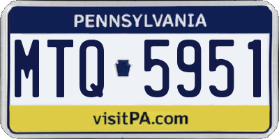 PA license plate MTQ5951