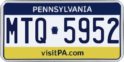 PA license plate MTQ5952